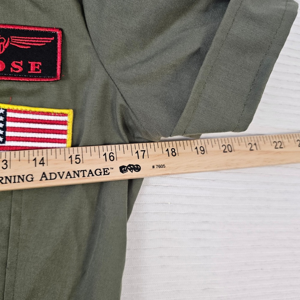 Leg Avenue Top Gun Goose Flight Dress Costume Olive Green Patches‎ Womens Medium - Picture 9 of 12